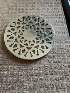 Silver Plated Over Glass Vintage Trivet (6” Diameter) - Picture 1 of 8
