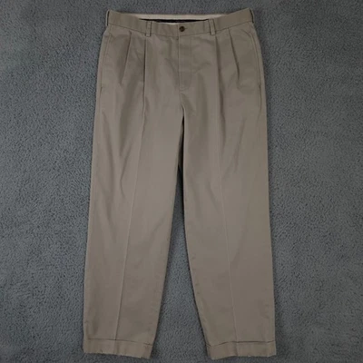 Brooks Brothers 裤子男式 36x30 卡其色 Elliot Advantage Chino 褶饰 — 第 1/4 张图片