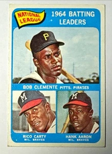 ROBERTO CLEMENTE HANK AARON 1965 Topps #2 1964 NL Batting Leaders HOF - Picture 1 of 2