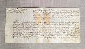 Antiguo documento de propiedad de vitela 1683 corte señorial barón de Enfield Eastfield - Imagen 1 de 10