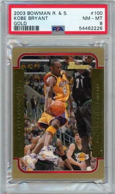 Kobe Bryant 2003 Bowman Rookies & Stars OURO #100 PSA 8 Lebron ano de controle remoto (POP 14) - Imagem 1 de 2