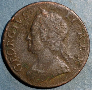 Great Britain 1/2 Penny 1748 George II KM# 579.2 - Picture 1 of 2