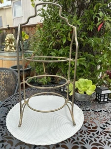 Piatto da pranzo robusto vintage 3 livelli in ferro battuto tono oro per torte dessert - Foto 1 di 11