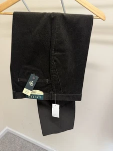Lauren Ralph Lauren Dark Olive Corduroy Stretch Slim Fit Pants Mens 36W x 32L - Picture 1 of 4