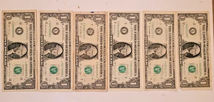 Fancy Serial Number Dollar Bills for Liar's Poker - Set of 6 - Picture 1 of 1