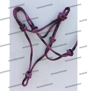 Nylon purple & white Designer Horse Rope Halter With Lead 3 Sizes By Wonderwish - Picture 1 of 3