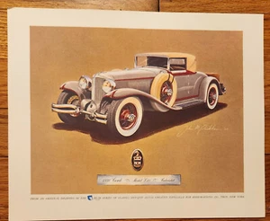 Cord Cabriolet Bear Series 1930 clásico impresión de coche antiguo 1964 John Peckham - Imagen 1 de 1