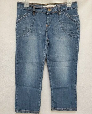 Pantalones de mezclilla capri para mujer Mossimo Juniors talla 11 azules Foto 1 de 4