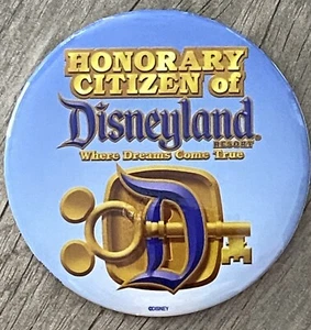 Disney Honorary Citizen of Disneyland Resort Where Dreams Come True 3” Button - Picture 1 of 4