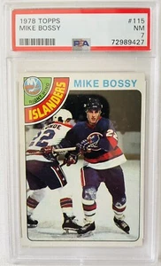 1978 TOPPS #115 MIKE BOSSY Rookie PSA 7 NM New York ISLANDERS HOF - Picture 1 of 2