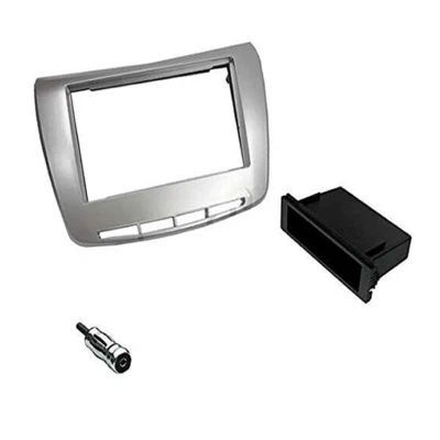 Mascherina autoradio 1 DIN / 2 DIN per Lancia Delta grigio silver NO NAVI - Immagine 1 di 2