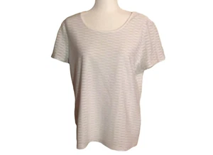 Calvin Klein T-Shirt weiß und silber gewellt gestreift. Neu mit Tickets. Größe L. - Bild 1 von 4