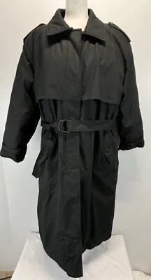 De Colección The Company Store Abajo Trench Coat Chaqueta 20 Plus Negro Mujer’s Cinturón Midi Foto 1 de 4