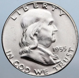 1955 P US Franklin LIBERTY BELL Proof Silver Half Dollar Coin BUGS BUNNY i115239 - Picture 1 of 2