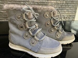 Sorel Explorer Joan Waterproof Leather Winter Ankle Boots Size 3 uk