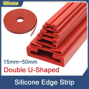 Double U-Shaped Sealing Strip Silicone Strip, for Glass Sheet Metal Edging - Picture 1 of 15