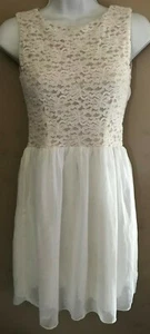 Girl's Junior's Sweet Storm Size M -White Lace Sleeveless Dress w/ Open Sides-TL - Foto 1 di 4