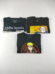 Anime TShirts Unisex Black 3XL 2XL Jujutsu Kaisen Demon Slayer Naruto Shippuden - Picture 1 of 13