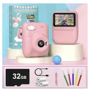Hangrui Kids Camera Instant Print, 3.0in Screen 1080P Aged 3-12 -Pink  - Picture 1 of 3