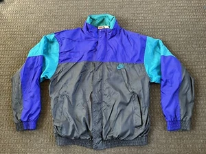 Giacca a vento Nike vintage anni 90 uomo XL colorblock full zip *danneggiata* - Foto 1 di 8