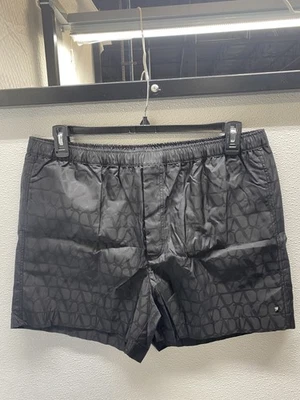 Valentino Garavani Mens Toile Iconographe Pattern Nylon Swimsuit Size 42 Black - Image 1 of 4