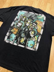 Camiseta vintage Korn Band etiqueta gigante 2001 camisa negra Y2K para hombre talla XL - Imagen 1 de 10