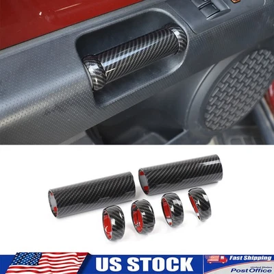 ABS Carbon Fiber Door Pull Handle Trim Cover Fits Toyota FJ Cruiser 2007-2014 — 第 1/4 张图片