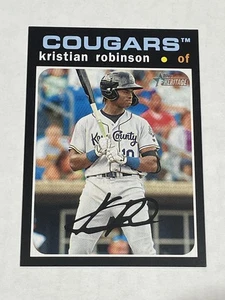 2020 Topps Heritage Minors Baseball - Kristian Robinson - Kane County Cougars - Picture 1 of 2