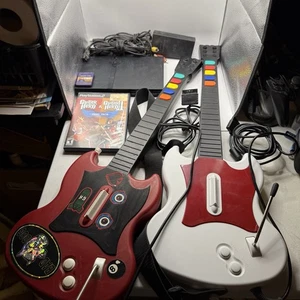 SONY Playstation2 PS2 Console - Guitar Hero Bundle - Guitar, Games, Memory Card - Picture 1 of 18