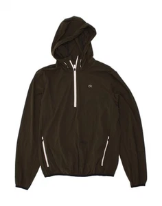 CALVIN KLEIN Mens Golf Hooded Anorak Jacket UK 38 Medium Khaki Polyester CB17 - Picture 1 of 5
