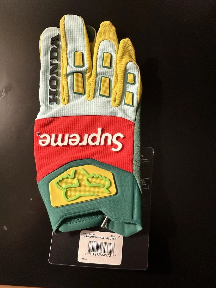 Supreme Honda Fox Racing Gloves Moss Green/Red - Sz M New With