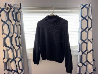 Suéter Liz Claiborne Para Mujer Talla S/P Negro Manga Larga Cuello Acanalado Envío Rápido Foto 1 de 4