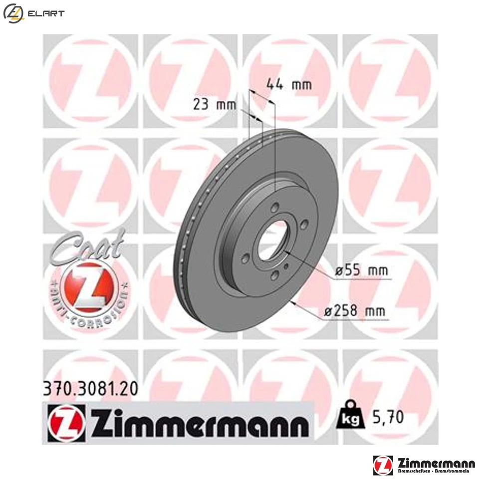 2x BRAKE DISC 370.3081.20 FOR MAZDA ZJ46/ZJ-VE 1.3L Y404 1.4L Y406/Y646 1.6L - Image 1 of 4