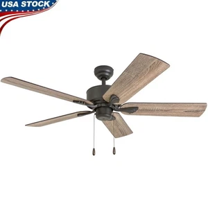 52 Inch Indoor Ceiling Fan Quiet Reversible Motor LED Lights High Airflow Blades - Picture 1 of 16