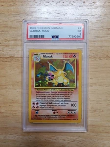 Pokemon PSA 5 Ex 1999 Charizard Glurak German Base Set Holo Card - Picture 1 of 2