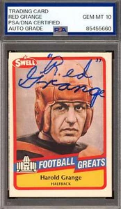 Red Grange Gem Mint 10 PSA DNA Signed 1989 Swell Greats Autograph - Picture 1 of 1