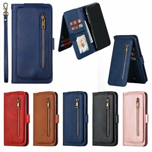 Geldbörse Etui Mode Geldbörse mit Klappreißverschluss Abdeckung Ständer Karten Halter für alle iPhones - Bild 1 von 17