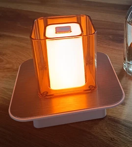 Tischlampe Akku FIONA  3xDimmer, Flammeneffekt, Tischleuchte USB aufladbar - Bild 1 von 7