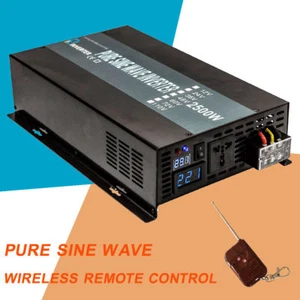 Pure Sine Wave Inverter 2500W 12V/24V/48V DC to 110V/120/220V AC Remote control - Picture 1 of 6