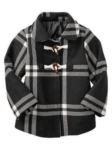 Gap Girls Checked wool Toggle Coat new size 4 - Picture 1 of 8