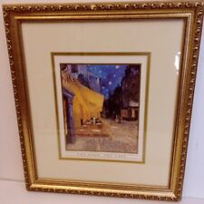 Lithograph Print Van Gogh "The Cafe" 8 X 10 Framed Matted Glass In 17 X 15 Frame