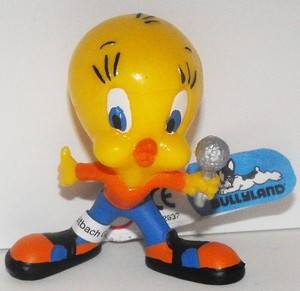 Tweety Bird Singing into Microphone Figure