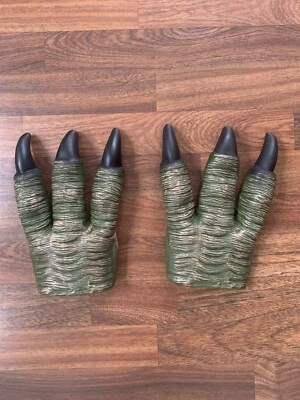 Garras de dragón de dinosaurio talla única verde negro guantes disfraz de Halloween juegos con disfraces Foto 1 de 4