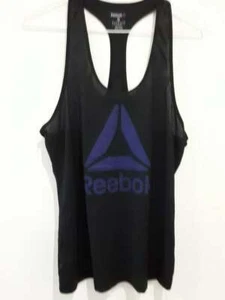 Reebok Singlet Top Size M Quick Dry Speedwick Racer back Black Activewear - Picture 1 of 14
