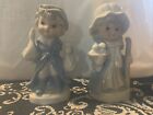 KPM Porcelain Figurines: BOY with Duck & GIRL with Cane & Basket - Used