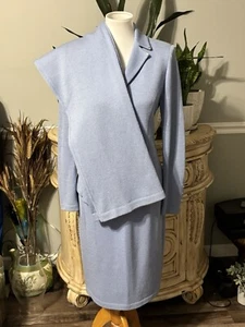 ST. JOHN Collection Suit 3 Pc. Light Blue Jacket Skirt Size 4 Pants Size 6 - Picture 1 of 8