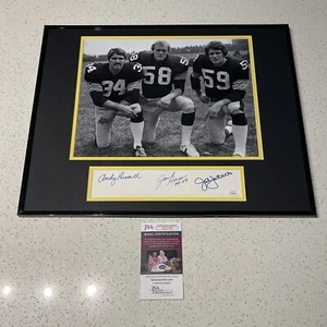 Jack Lambert Ham & Andy Russell Signed Pittsburgh Steelers 16x20 Display JSA COA - Picture 1 of 5