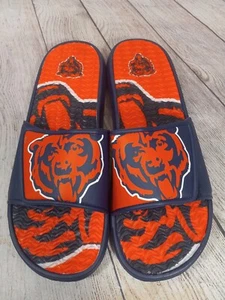 NFL Chicago Bears Mens Slides Size XL 13-14 Sandals House Shoes Blue - Picture 1 of 14