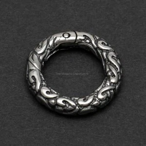 20mm Stainless Steel Textured Spring Gate Ring - Picture 1 of 5