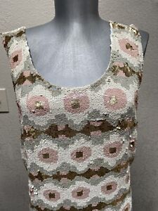 Galliano INCREDIBLE CRAFTSMANSHIP sequined blouse tunic top 42 SO DRESSY